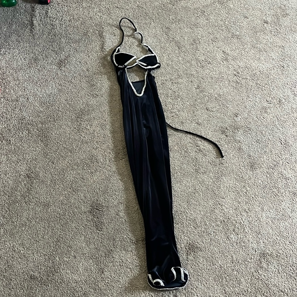 Custom black rhinestone dress